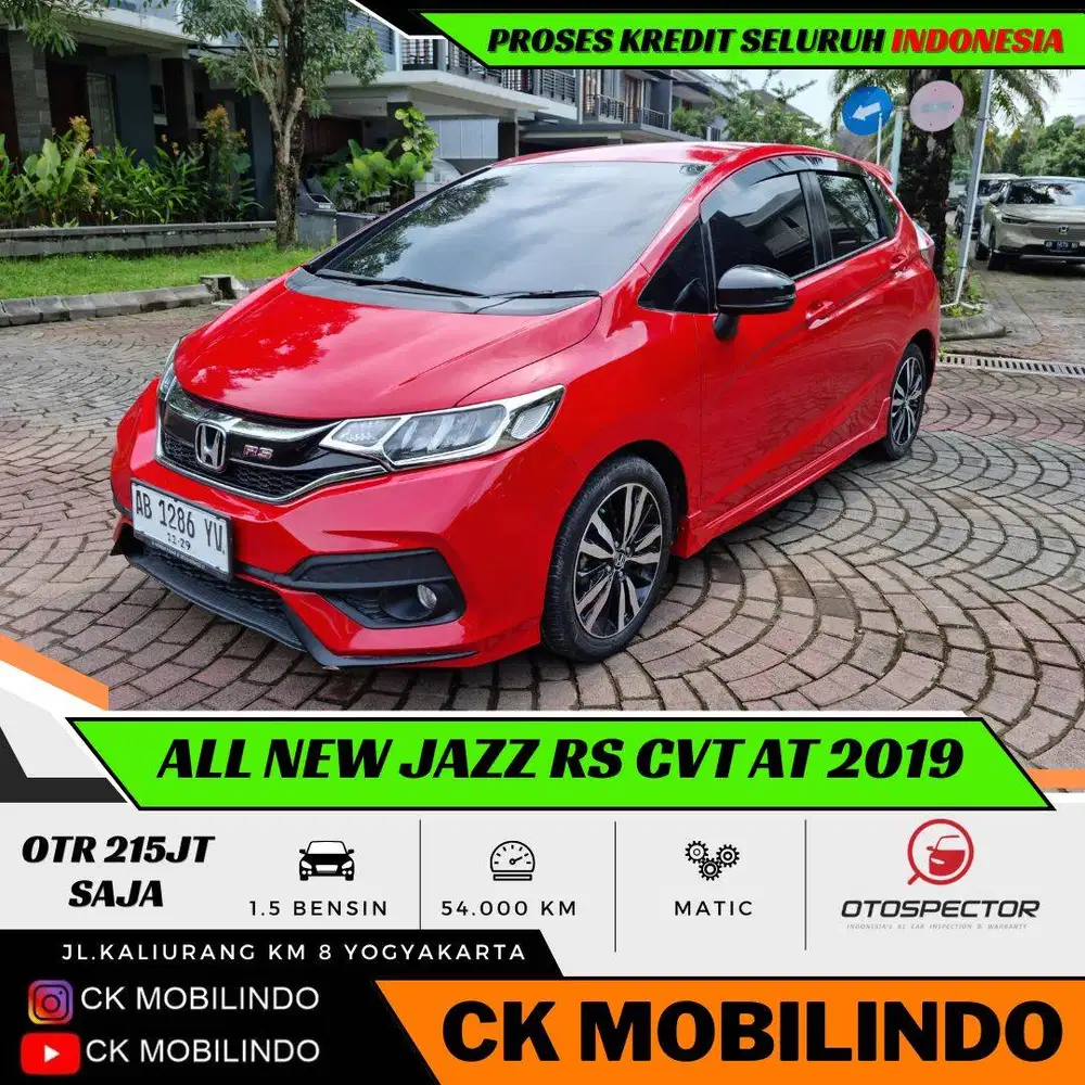 (Km54rb) All New Jazz RS CVT Matic 2019 Plat AB ISTIMEWA Bisa Kredit