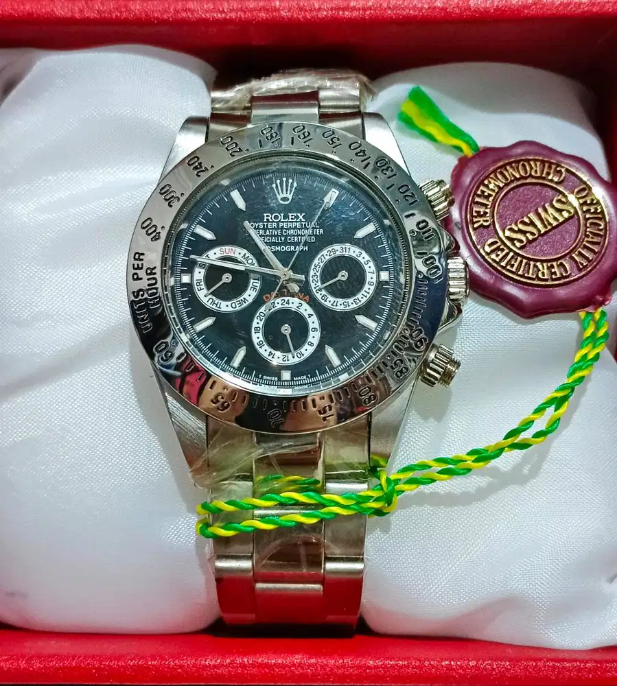Jam Rolex Daytona import all stainless 904L otomatis mewah crono aktif