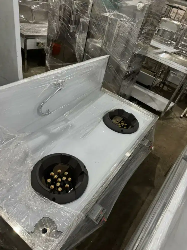 Kompor kwali range 2 tungku+keran high preasure dapur mbg sppg