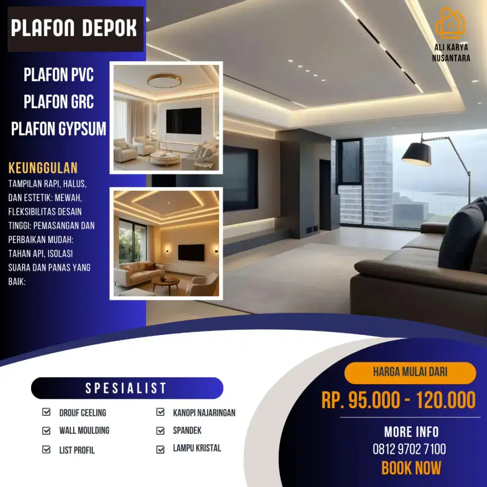 Jasa Plafon Gypsum Murah Depok