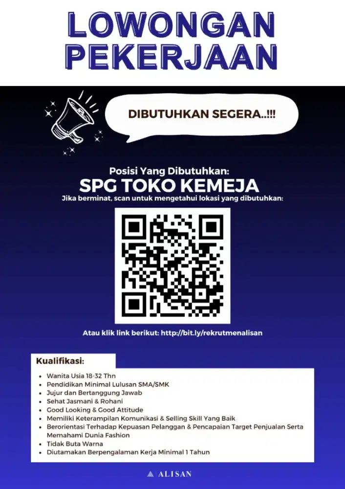 Lowongan Pekerjaan SPG Alisan