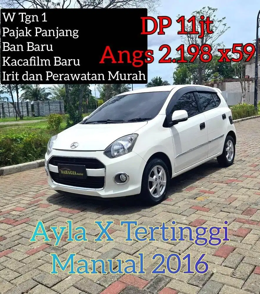 Ayla X 2016 Manual MT W Tg1 Perorangan Bkn Ojol Putih Agya G TRD 2015