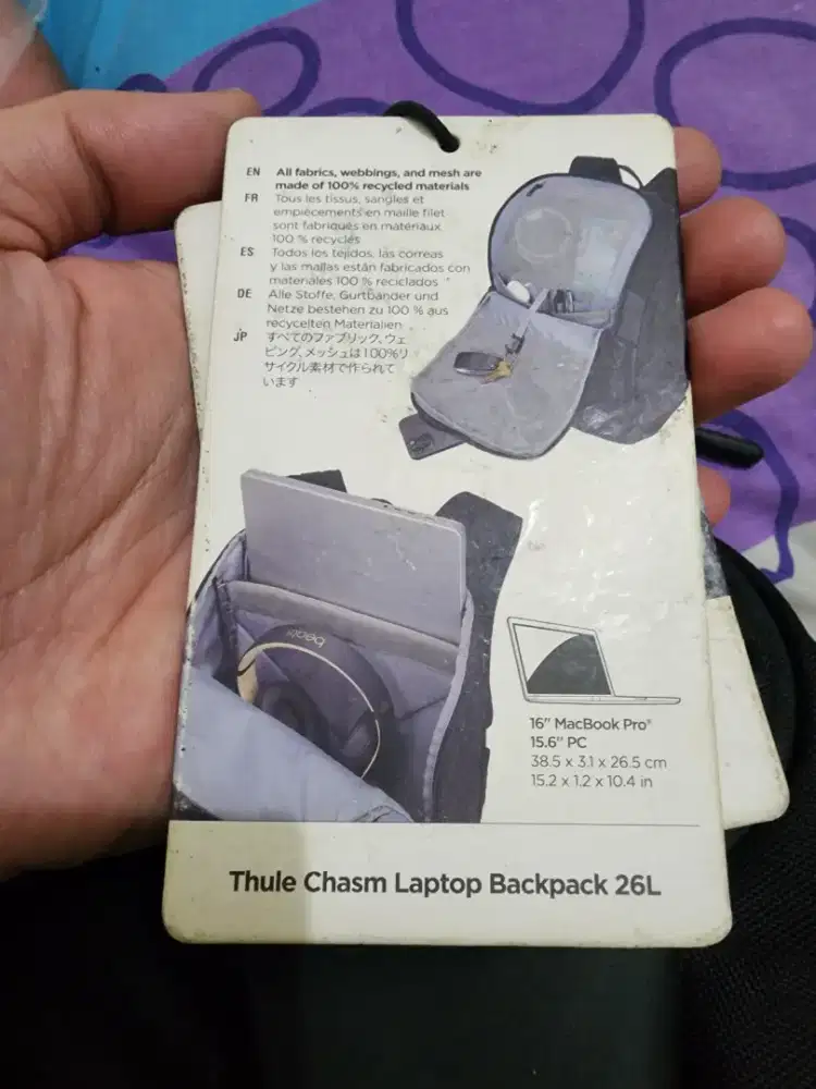 Dijual tas thule chams laptop 26 L