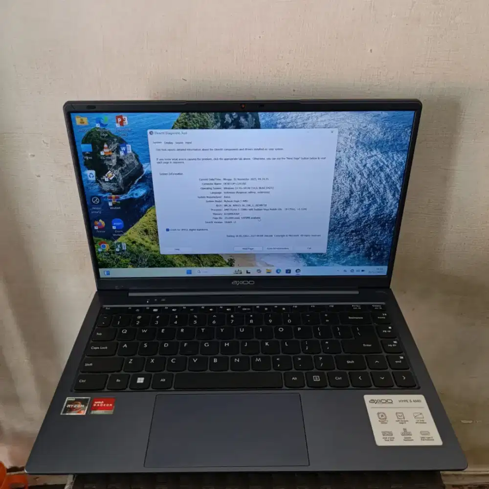 JUAL LAPTOP AXIOO HYPE 5 AMD RYZEN 5 3500U RAM8GB,SSD256GBWINDOWS11