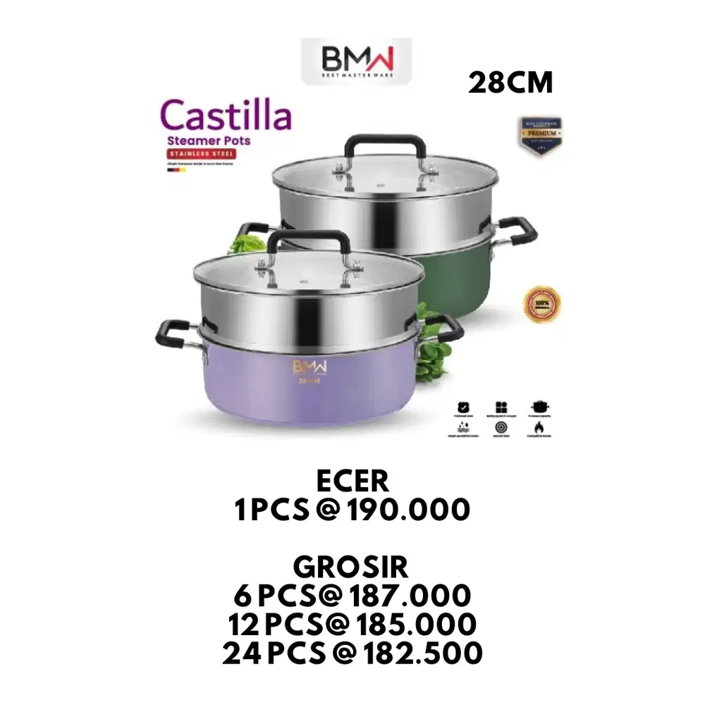 Panci Steamer Lengkap dengan Parutan Bahan Stainless Tebal 26CM / 28C