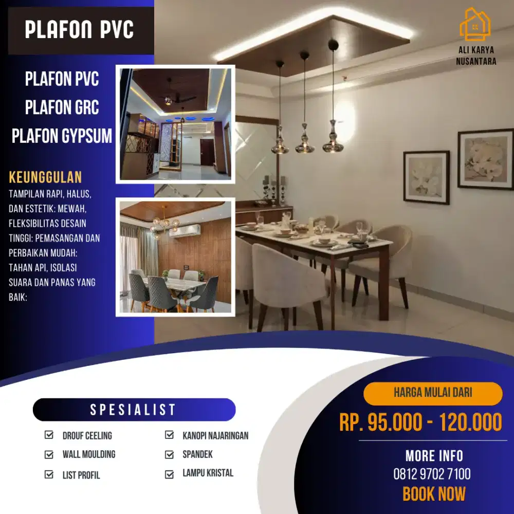 Jasa Pasang Plafon PVC