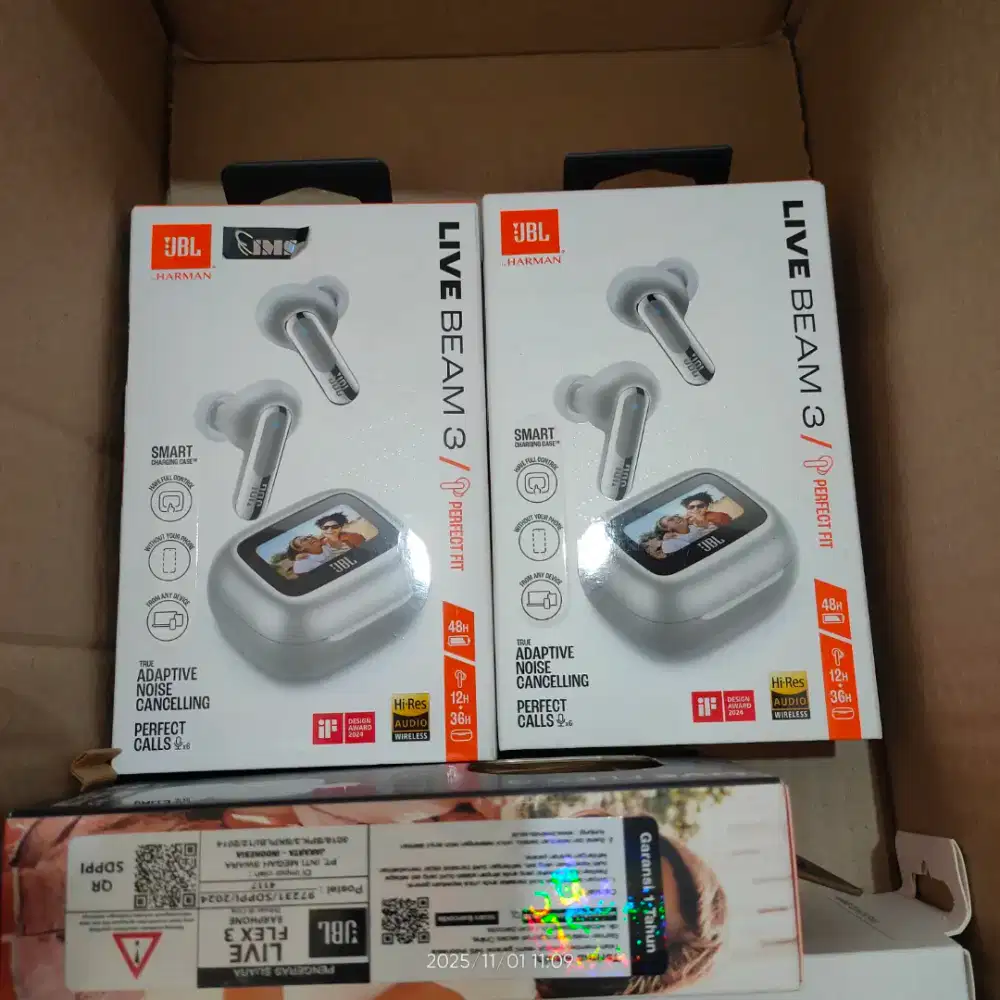 JBL Live Beam 3 True Wireless Noise Cancelling Closed-Stick Baru