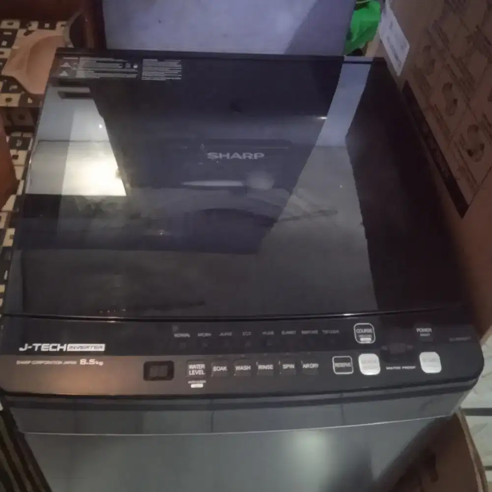 jual mesin cuci 1 tabung merek Shap kapasitas 8,5kg inverter