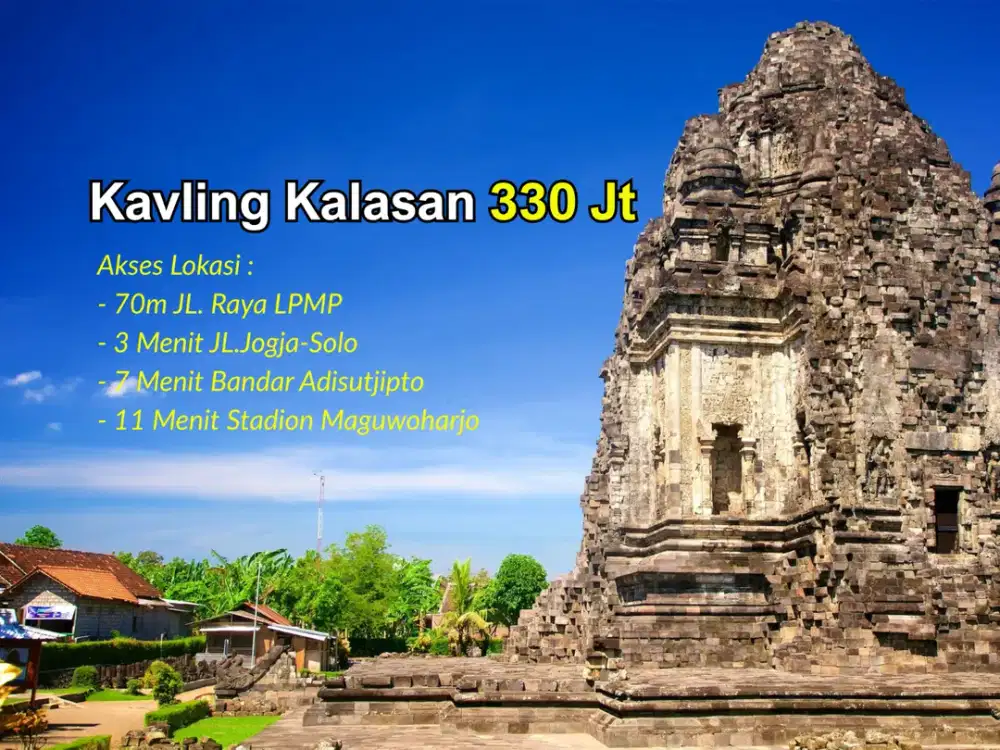 Dekat Candi Kalasan, Tanah SHM P Siap Bangun