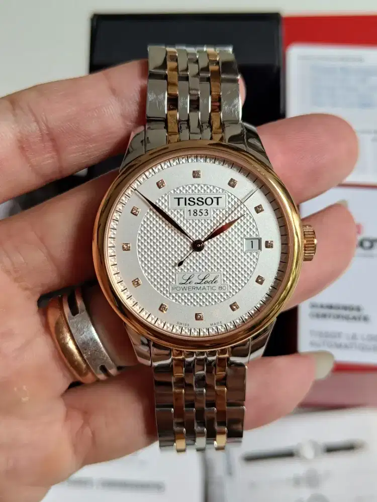 T!ssot Le locle powermatic 80 T006407 original two tone diamond dial