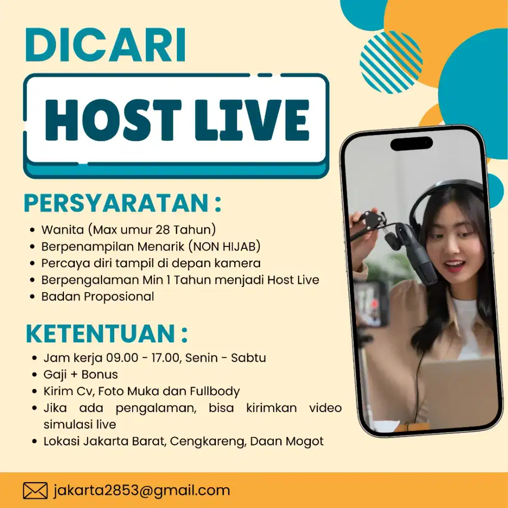LOWONGAN KERJA HOST LIVE