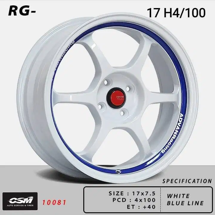 Velg RG 10081. R17. White.Utk Raize, Rocky, Jazz, Yaris, Calya,Mobilio