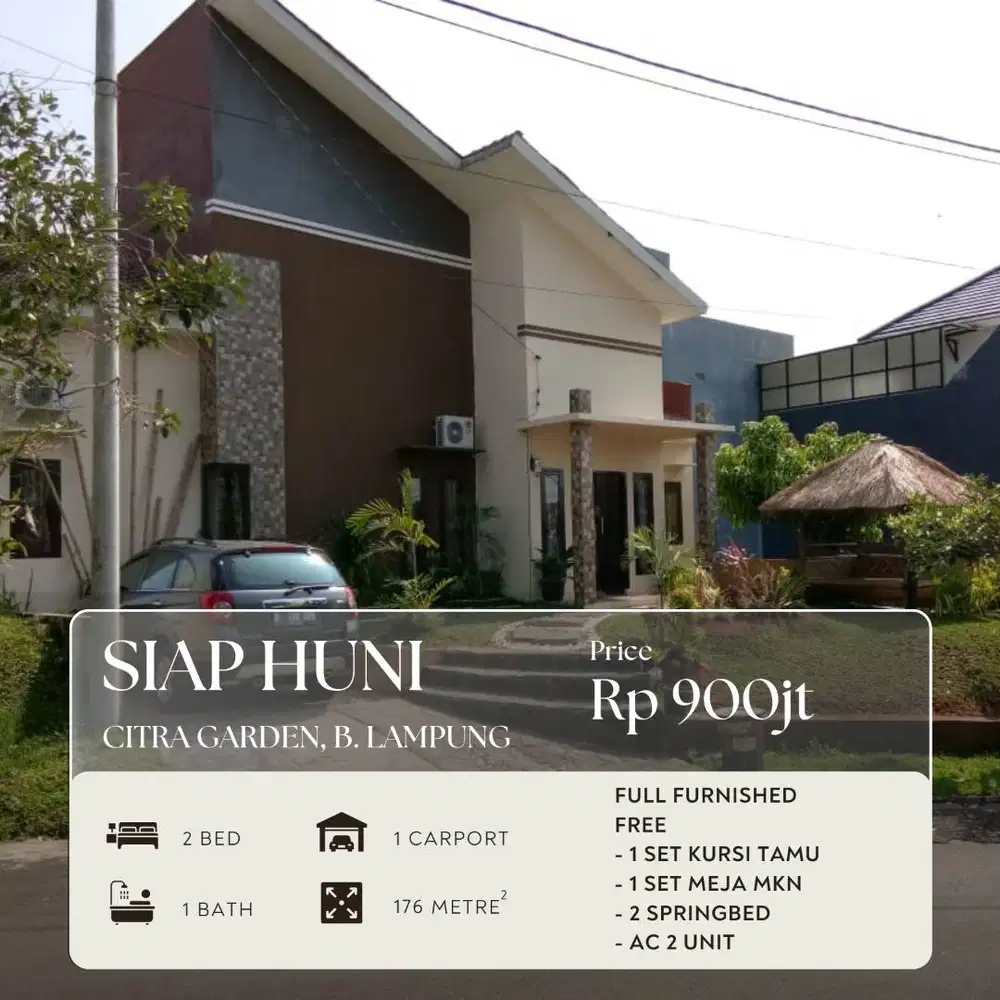 RUMAH DALAM PERUMAHAN ELIT CITRA GARDEN DENGAN BANYAK BONUS