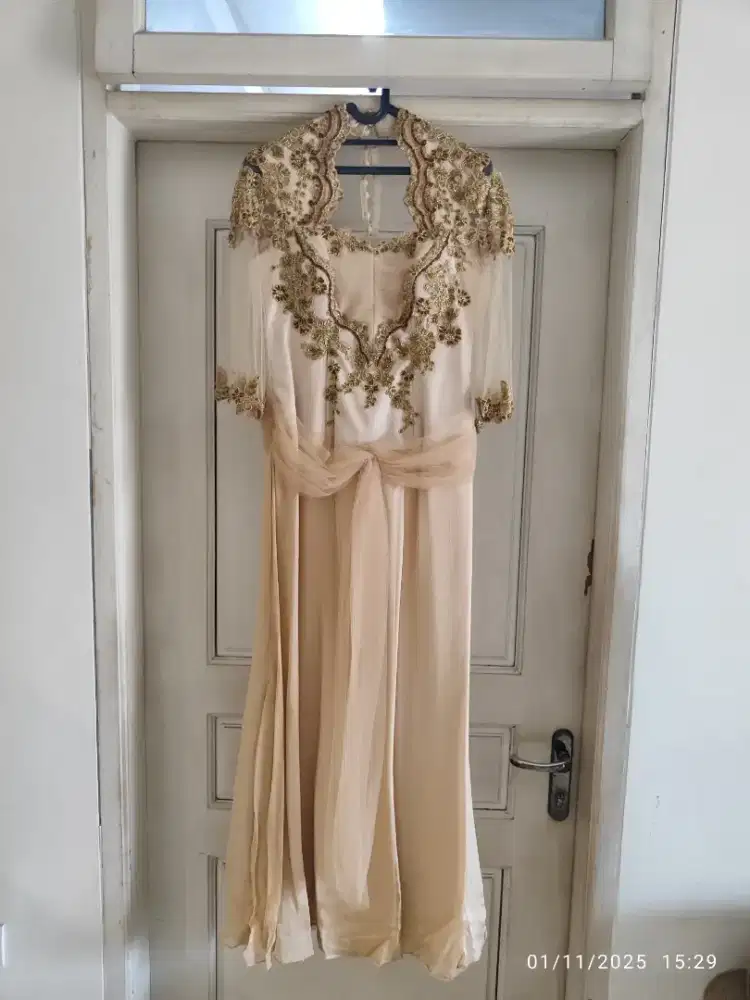 Dress kebaya modern - nude gold - Elegan & Siap Pakai