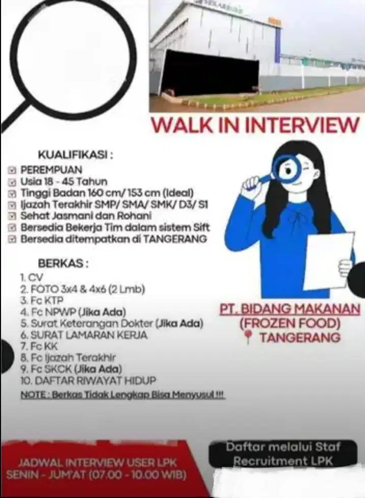 Di butuhkan Oprator Produksi & Packing