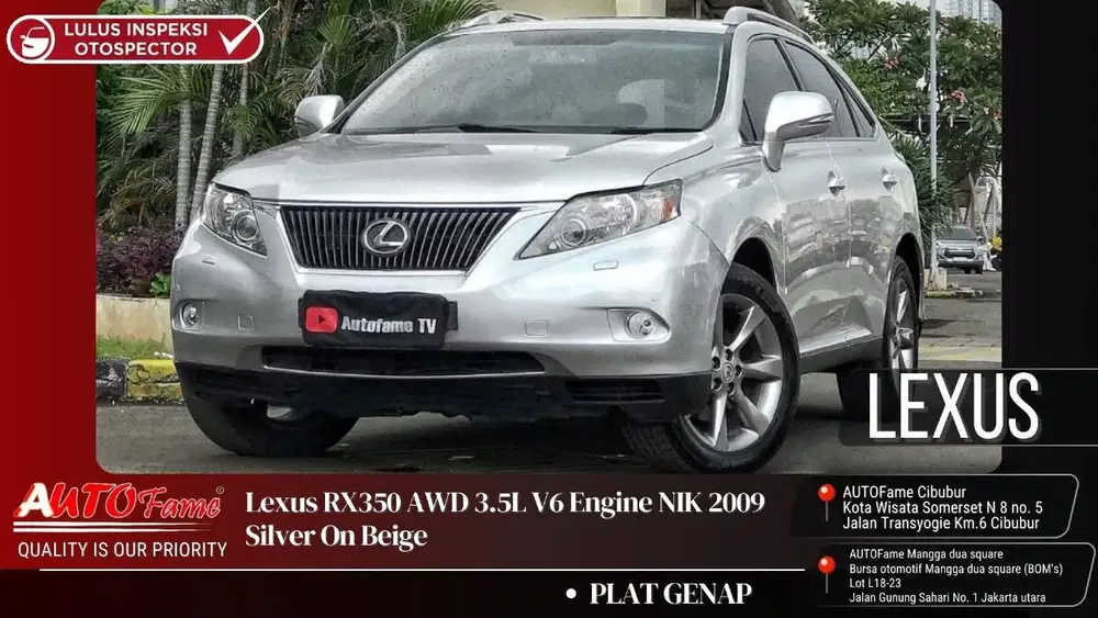 Lexus RX350 AWD 3.5L V6 Engine NIK 2009 Silver On Beige