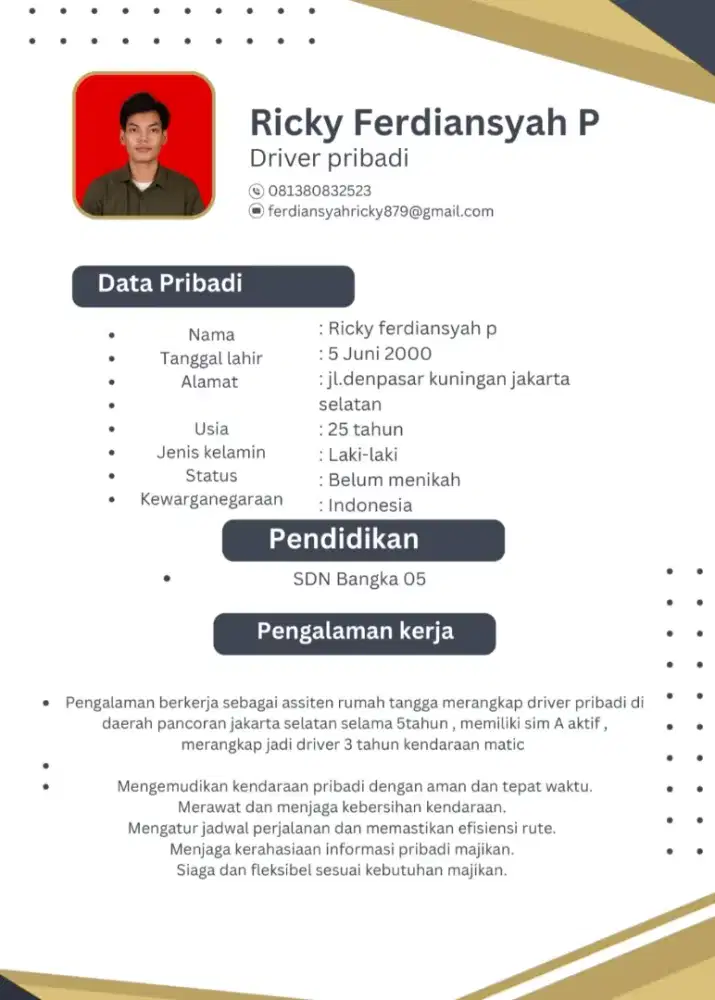 Cari pekerjaan Driver pribadi