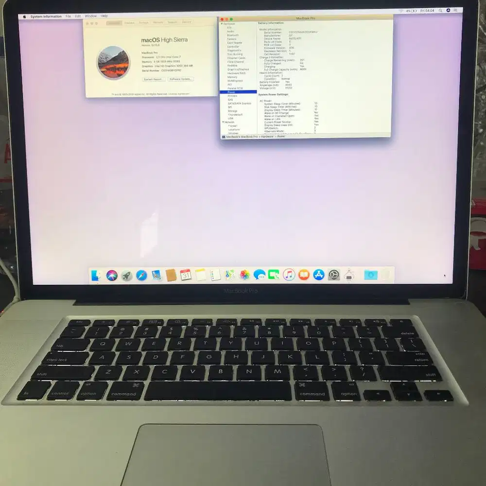 MacBook Pro 17 inch 2.2Ghz Intel i7 4GB HDD 500GB