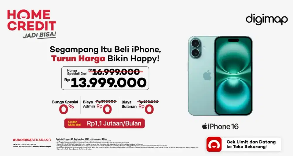 Bisa cicilan handphone iphone 16 series 128GB