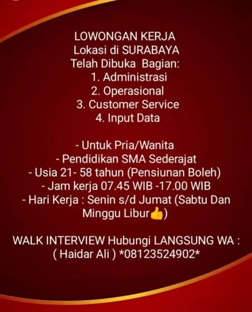 Loker wilayah surabaya