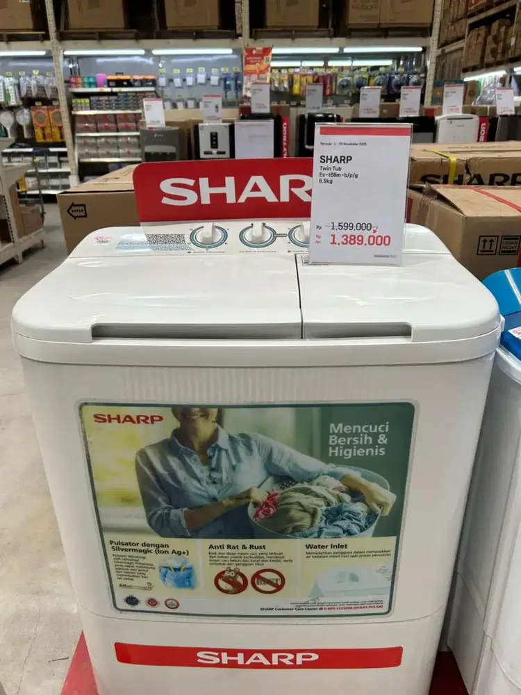 Lotte CIPUTAT (kredit) DP 0Rp Sharp 2Tub 6,5kg Est68m