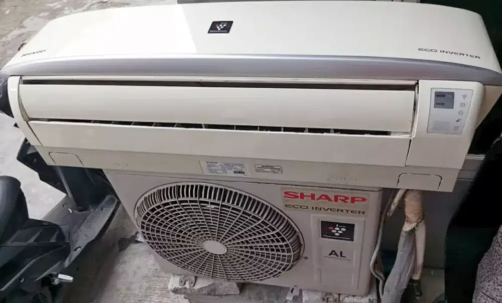 AC 1 PKSHARP INVERTER R410 Orisinil LowWatt Bagus Normal Dingin Sekali