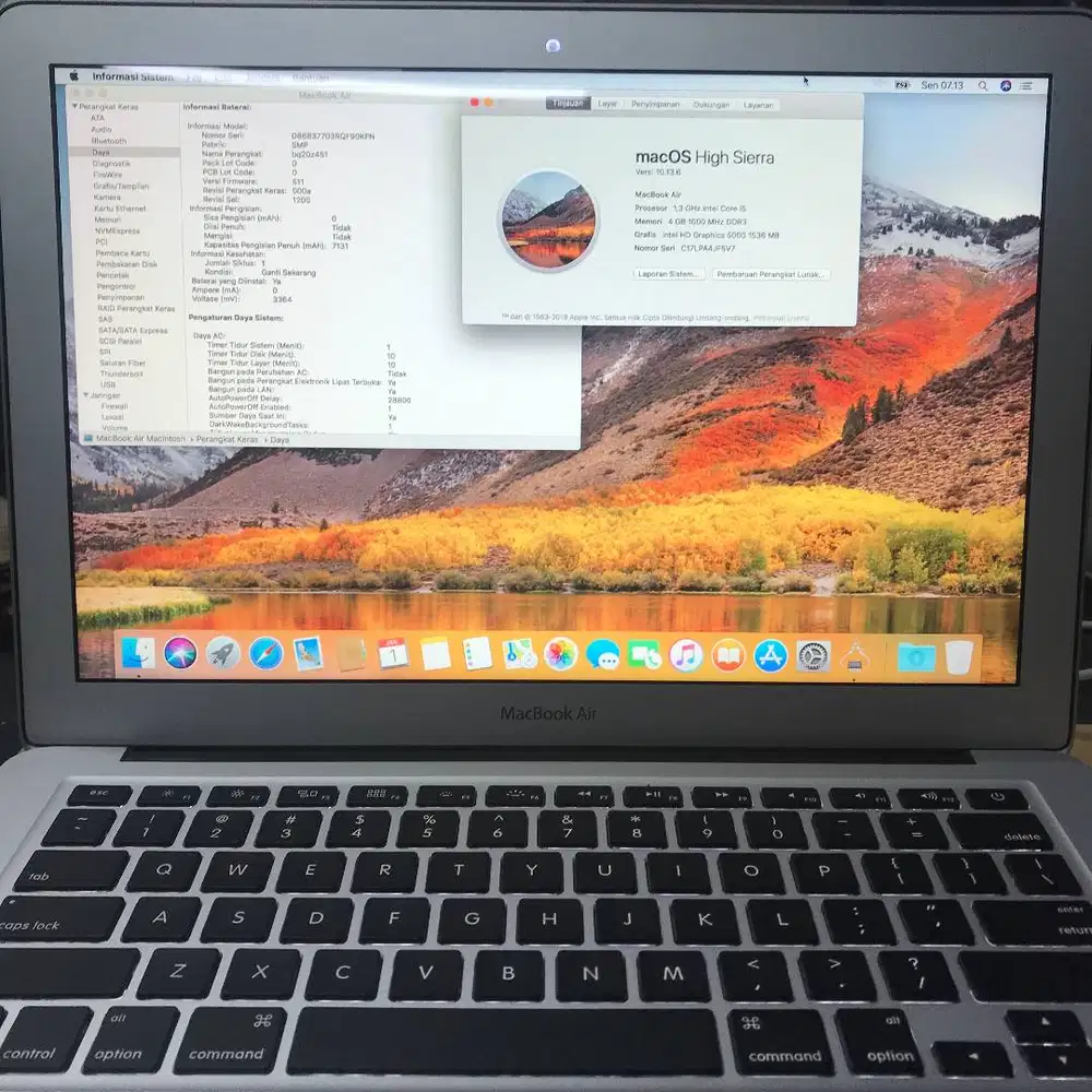 MacBook Air 13 inch 1.3Ghz Intel Core i5 4GB SSD128GB