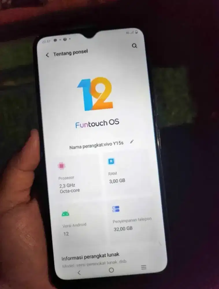 Jual butuh Vivo y15s no minus, lecet pemakaian aja, ram 3/32