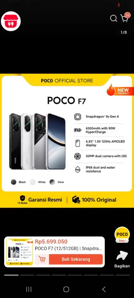 Poco f7 masih segel