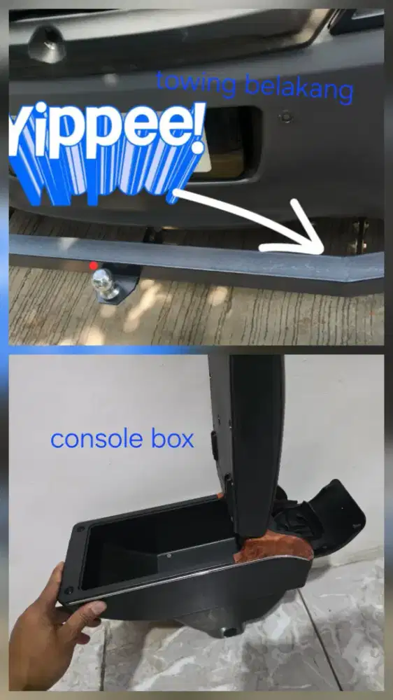 Towing Belakang ARB dan Console Box Honda Brio 2018 Black