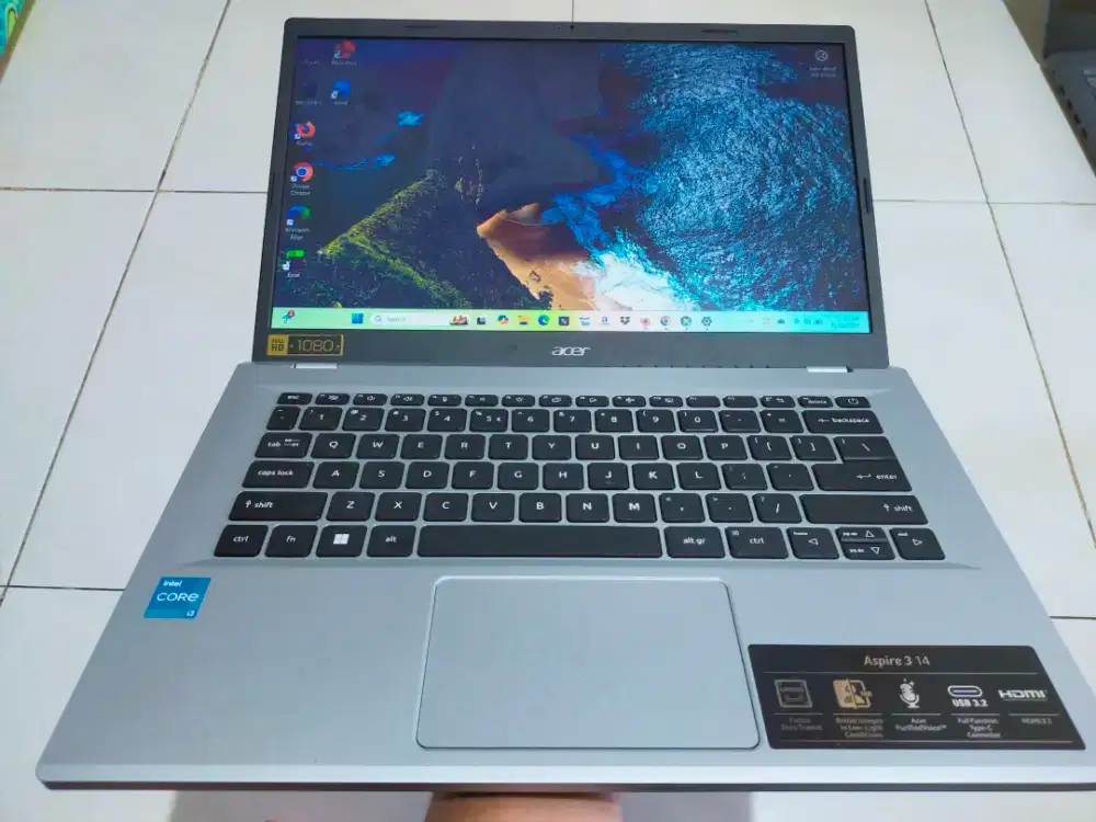 Dijual acer Aspire Intel I3-n305 Ram 8GB DDR5 SSD 512GB Win 11 mulus