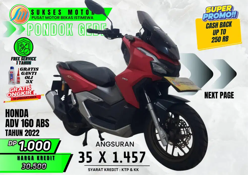 PROMO DP SEJUTAAN HONDA ADV 160 ABS TH 2022