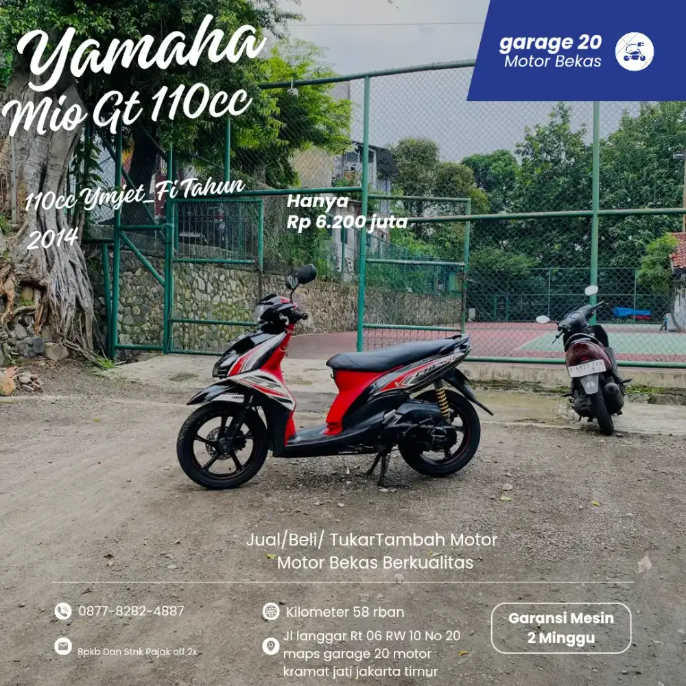 Yamaha Mio Gt 110cc Ymjet_Fi Tahun 2014 pajak Off