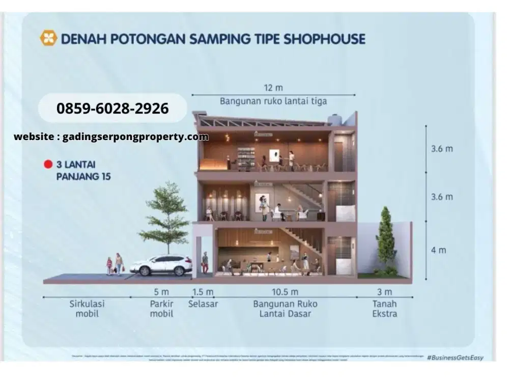 Free Ppn Siap Pakai & Non Parkir Ruko HAMPTON Promenade Gading Serpong