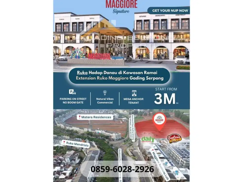 Maggiore Signature 2,9m View Danau Premium Location Hdp jalan langsung