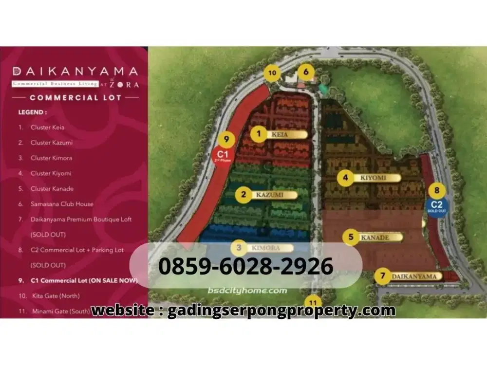 Kavling eksclusif DAIKANYAMA Commercial Business at The Zora BSD city