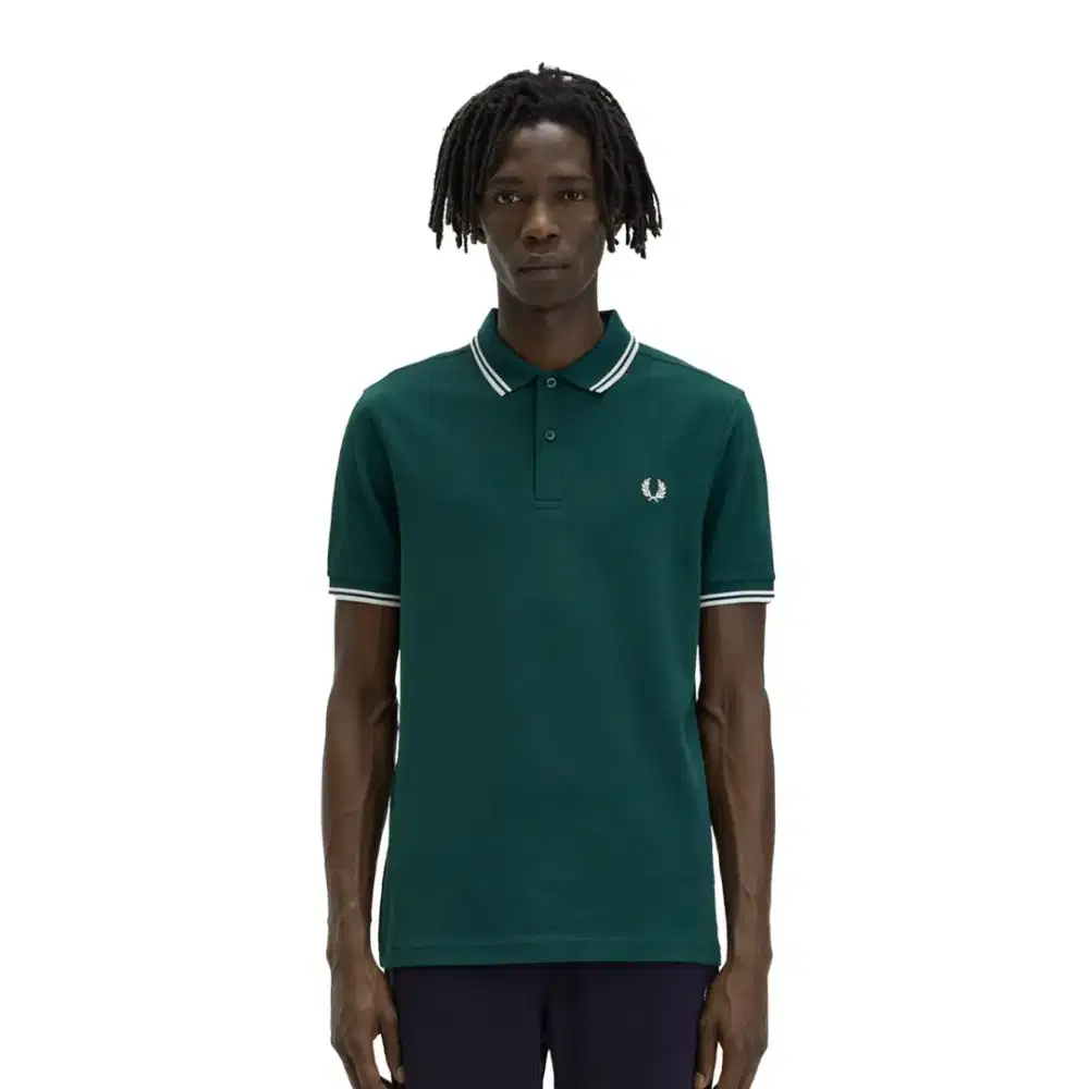 Kaos polo shirt FRED PERRY Twin Tipped Green colour Size 3XL