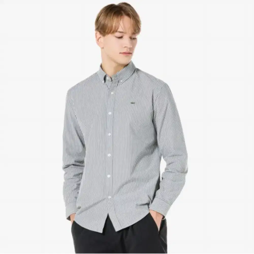 Kemeja Long Sleeve Lacoste Striped Sallur Size L