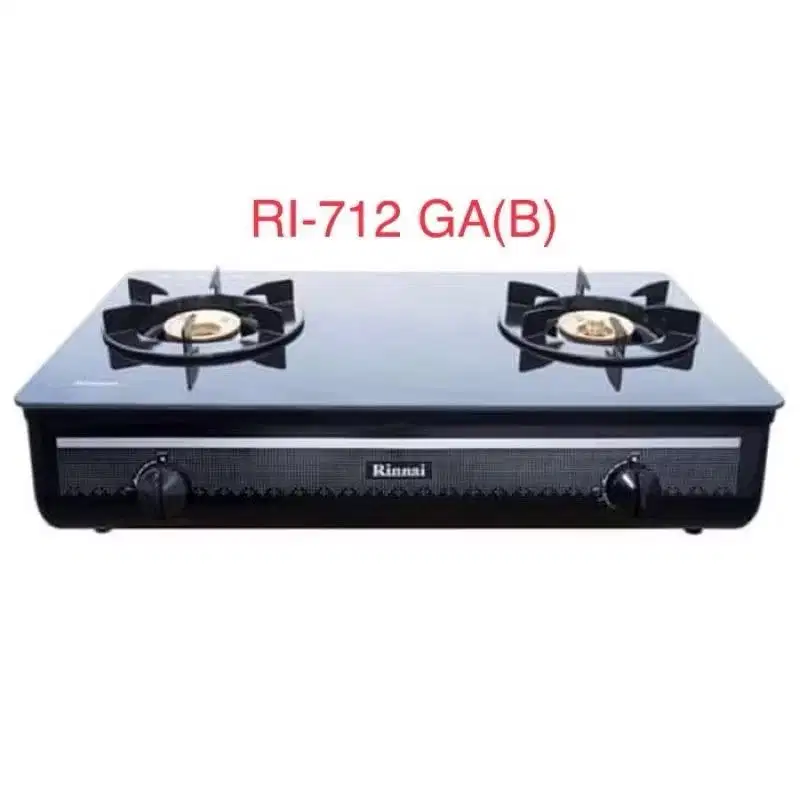 Kompor Gas Rinai Dua Tungku Tempered Glass Kaca
