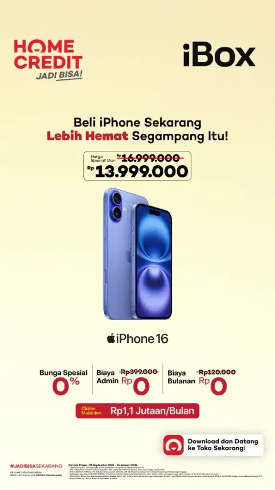 Cicilan Iphone 16 promo 0%