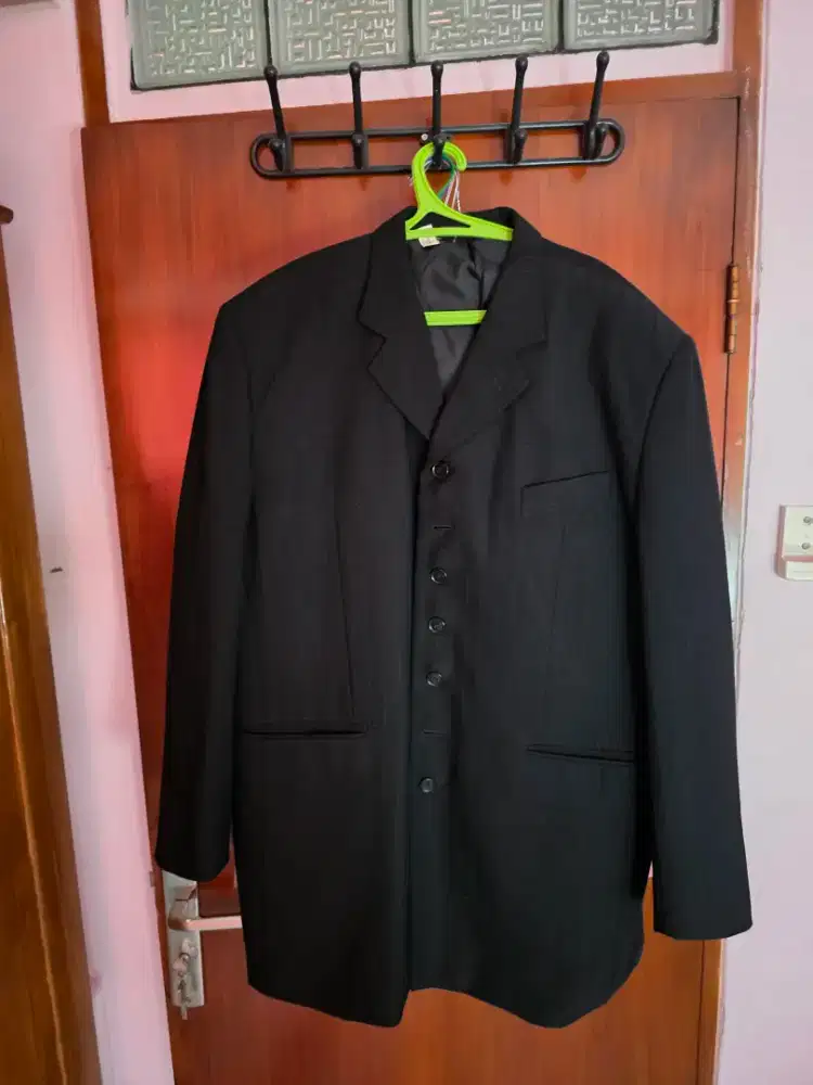 Jas Pria Hitam elegan kancing 7 lebar dada 68cm - 70cm