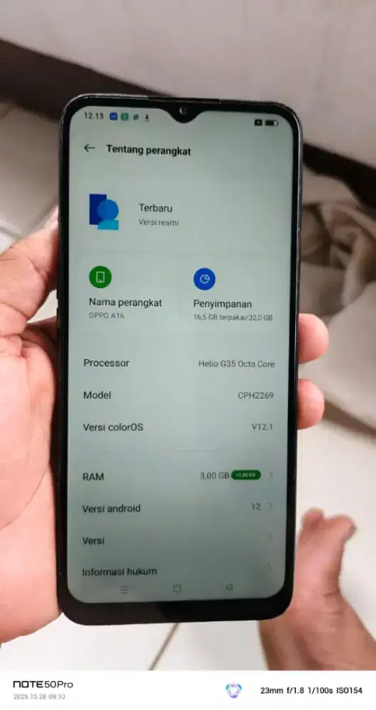 Opo. A16.  3/32. Mnus gantian layar normal smua