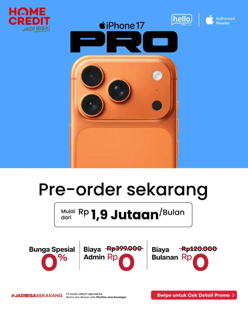 Cicilan iphone pakai homecredit!