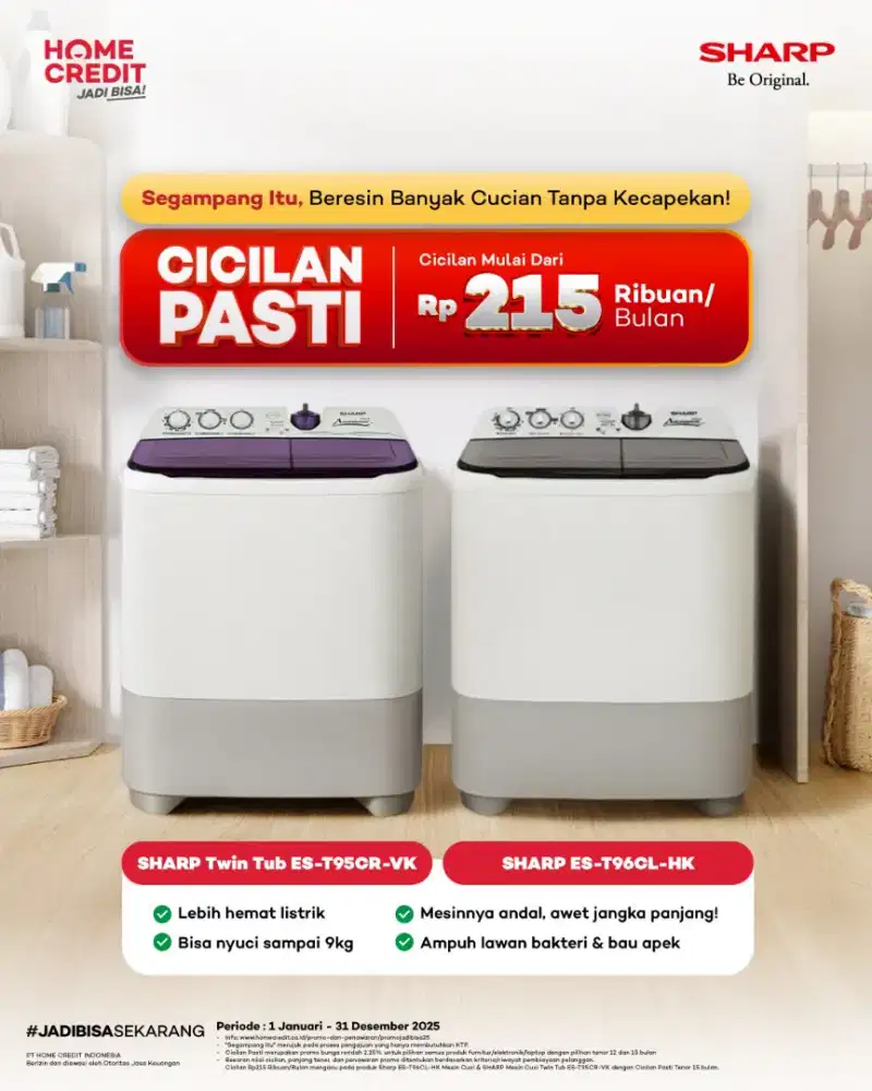 Cicilan mesin cuci sharp dengan homecredit!