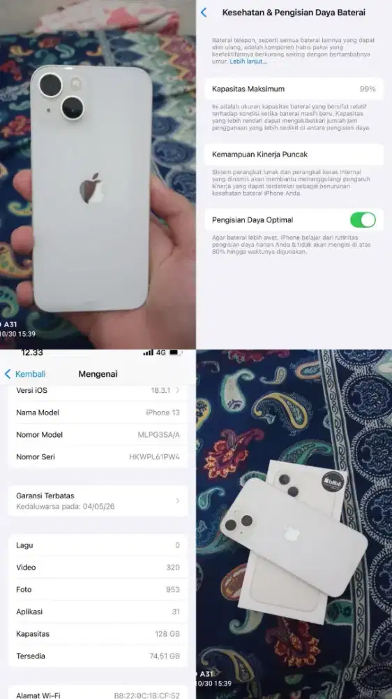 Iphone 13 128gb putih