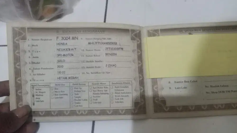 Jual honda vario 110 cbs taun 2010