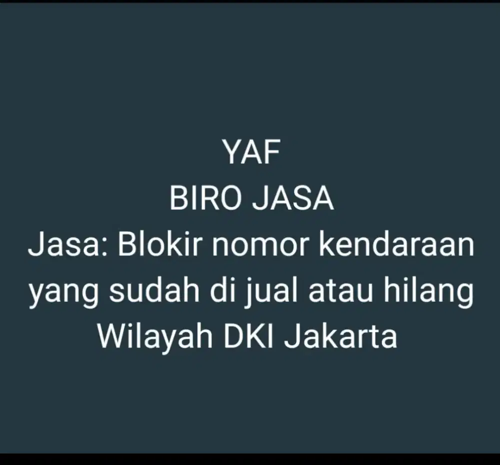 Menerima jasa blokir nomor kendaran motor/mobil yg SDH di jual/hilang