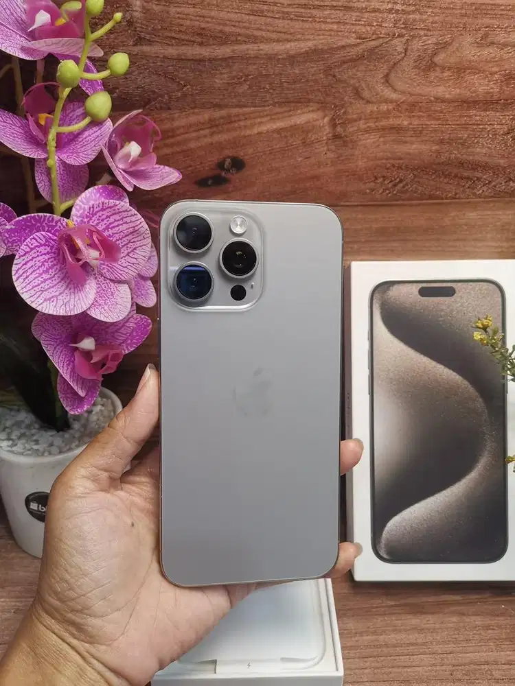 iphone 15 pro max 256gb bh 92 natural inter beacukai mulus fullset ori