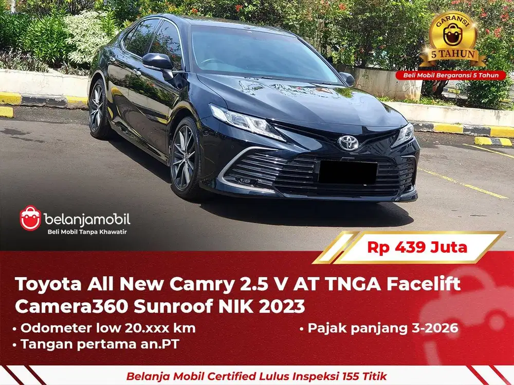 [ GARANSI 5TH ] Toyota Camry 2.5 V AT TNGA Facelift Sunroof 2023/2024