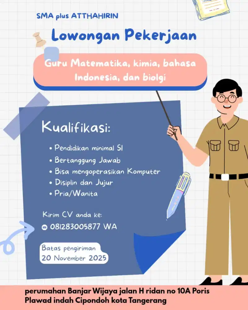 Lowongan guru SMA